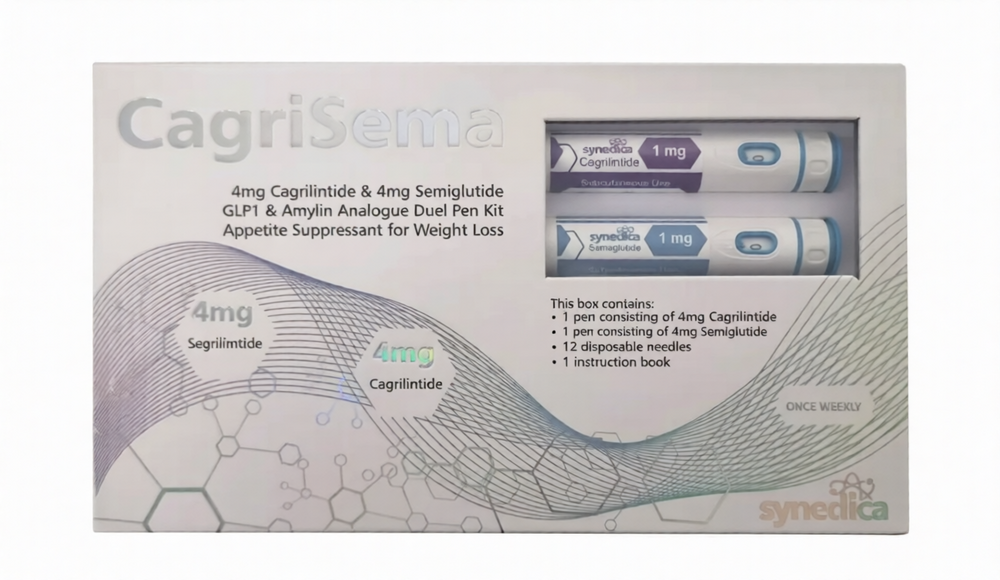 Synedica-Cagri-Sema-4mg-4mg-Prefilled-Pen-Injection Order the authentic Synedica Cagri Sema Dual Injection Pen Kit online. Explore the powerful Cagri Sema stack for weight loss, dosage charts, and safe subQ administration.